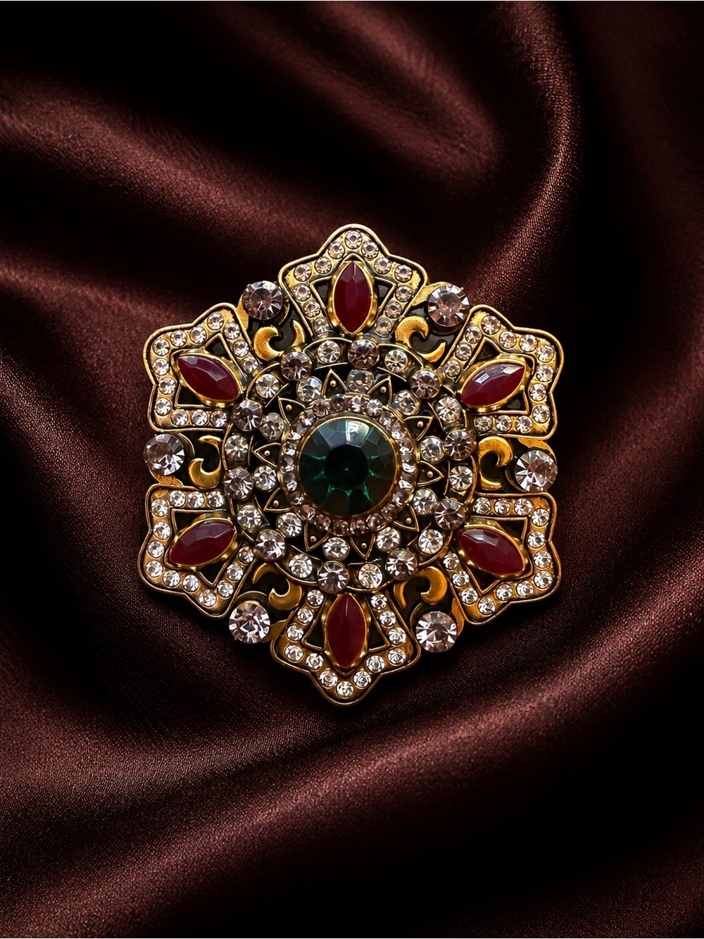 Victorian style Gold Floral Brooch
